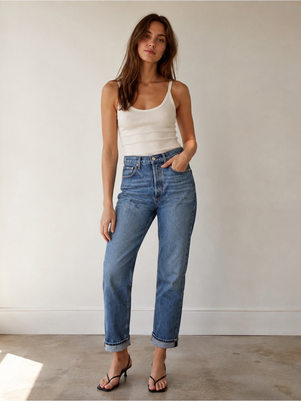 AGOLDE Jeans High Rise Straight Leg Jeans Blue Size 29